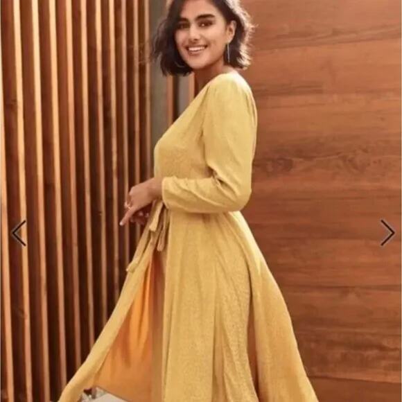 Ann Taylor Cheetah Jacquard Faux Wrap V-neck Light Lined‎ Belted Dress, size 18 - Picture 5 of 16